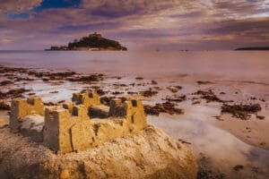 Marazion Beach with St Michaels Mount in the background, Cornwall