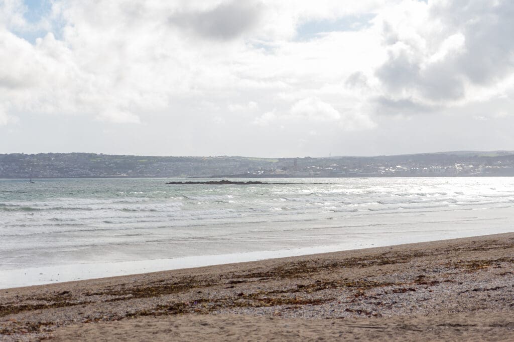 A spring afternoon at Marazion Beach, near Penzance, Cornwall