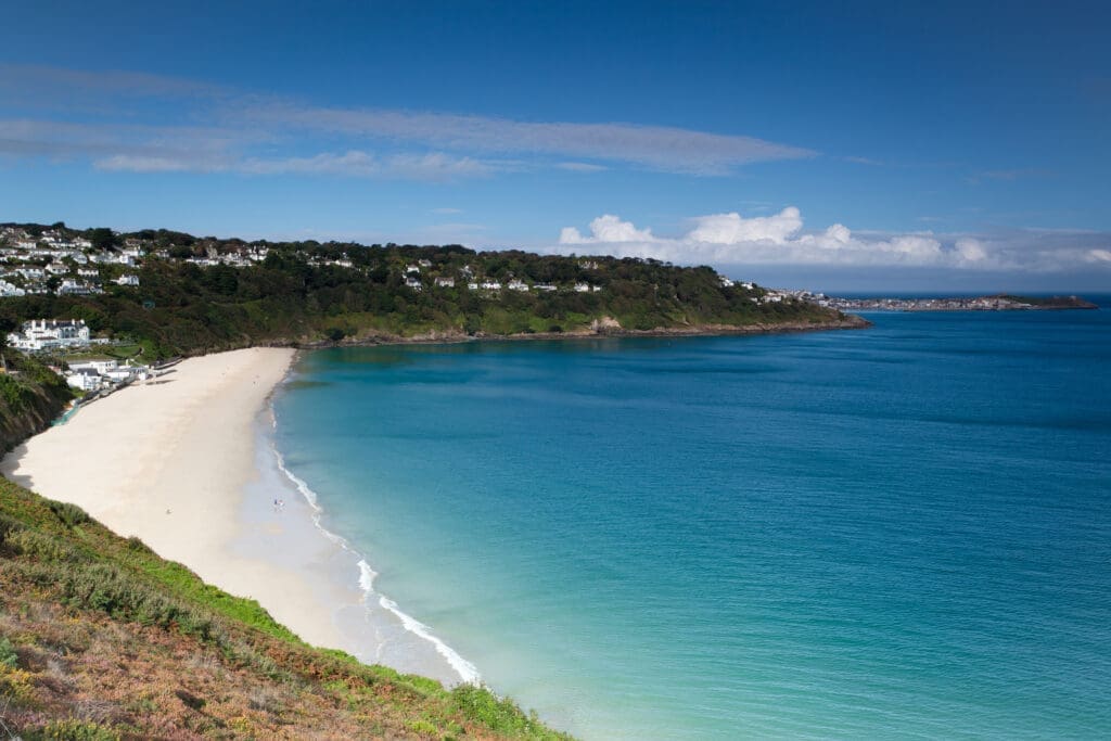 Carbis Bay Beach, Cornwall, taken from the clifftop